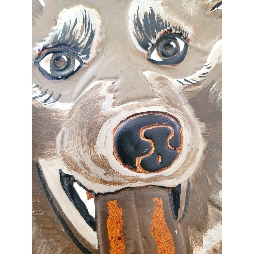Vintage Alaska Native Soapstone Sled Dog Panel | Signed AACTC - Picture 8 of 8